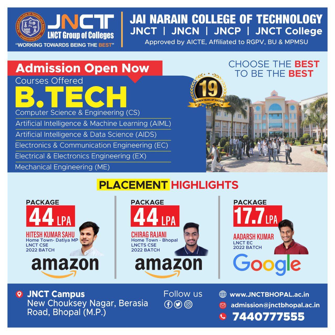 Placement – Jai Narain College Of Technology, Bhopal - LNCT College ...