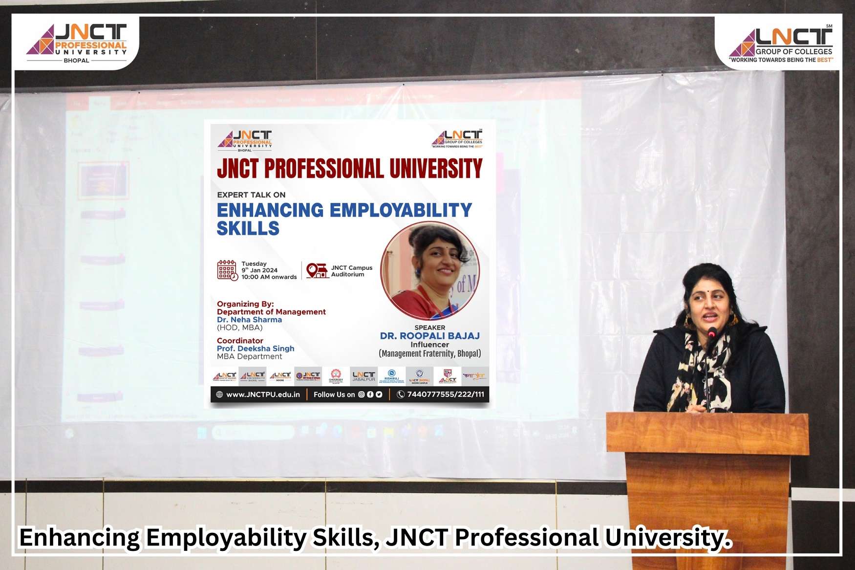 Dr. Roopali Bajaj’s Exquisite Lecture on Elevating Employability Skills at JNCT Professional University