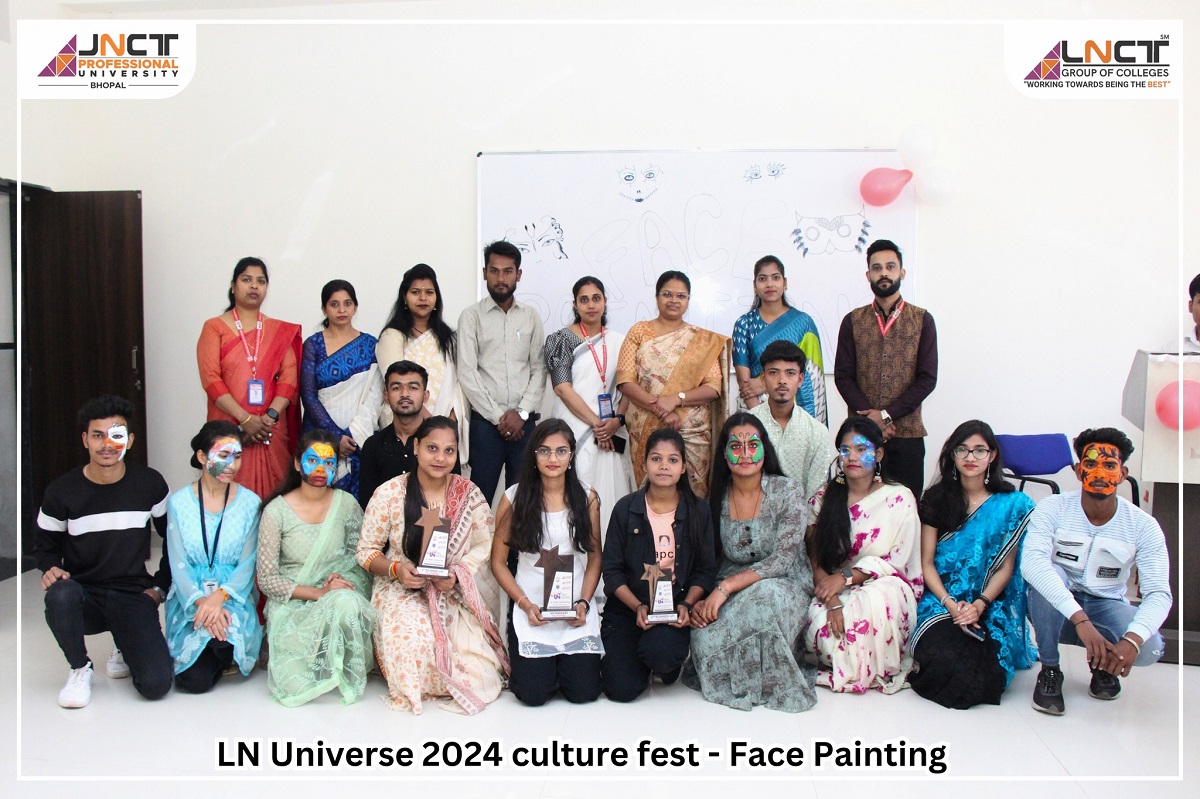 Face Painting Competition at JNCT Professional University, a highlight of LNUniverse 2024’s Cultural Fest!