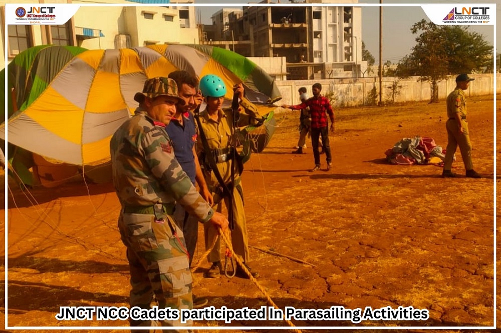 NCC Cadets are participating in the Parasailing Activity